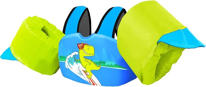 Chriffer Kids Swim Vest Life Jacket for 22-66 Pounds Boys and Girls,for 2-7 Years Old Baby, Light Blue Green