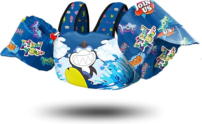 Chriffer Kids Swim Vest Life Jacket for 22-66 Pounds Boys and Girls,for 2-7 Years Old Baby,Deep Blue