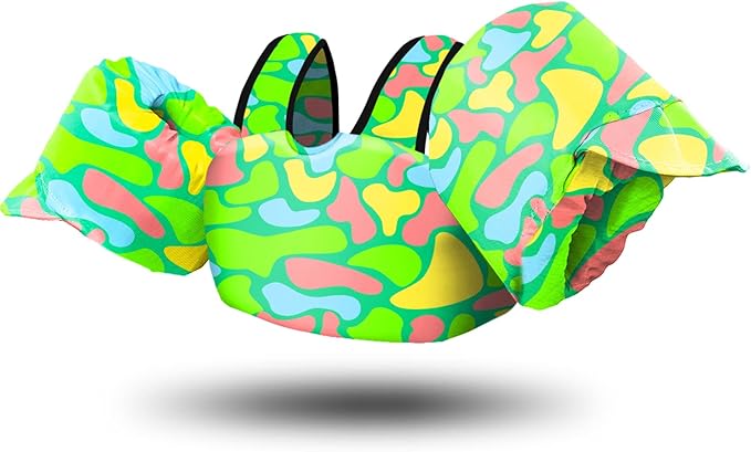 Chriffer Kids Swim Vest Life Jacket for 22-66 Pounds Boys and Girls,for 2-7 Years Old Baby，Green Camouflage
