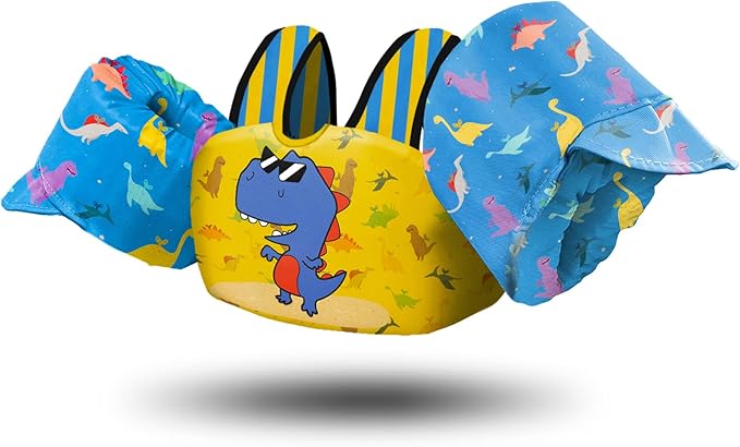 Chriffer Kids Swim Vest Life Jacket for 22-66 Pounds Boys and Girls,for 2-7 Years Old Baby，Yellow-Blue