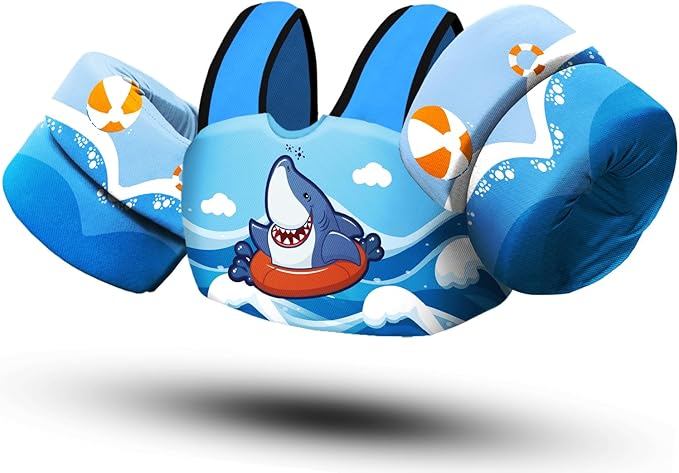 Chriffer Kids Swim Vest Life Jacket for 22-66 Pounds Boys and Girls,for 2-7 Years Old Baby，Light Blue
