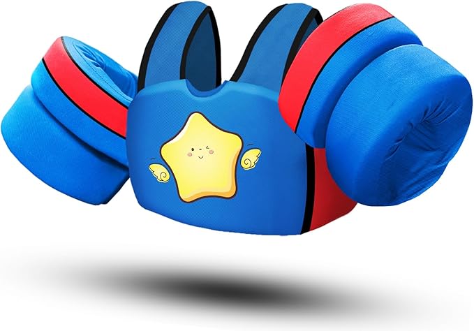 Chriffer Kids Swim Vest Life Jacket for 22-66 Pounds Boys and Girls,for 2-7 Years Old Baby，Blue-Red